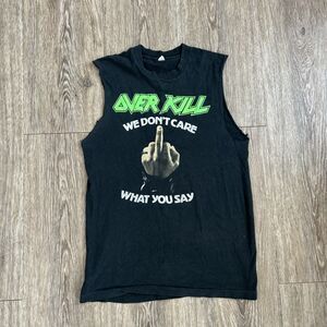 Vtg 80s 90s Over Kill  Tour T Shirt Band M Screen Stars SS We Don’t Care Muscle
